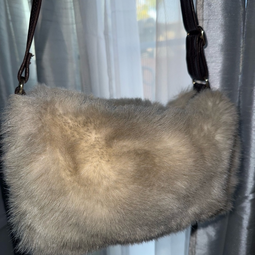 Banana Republic Tan Faux Fur Shoulder Bag